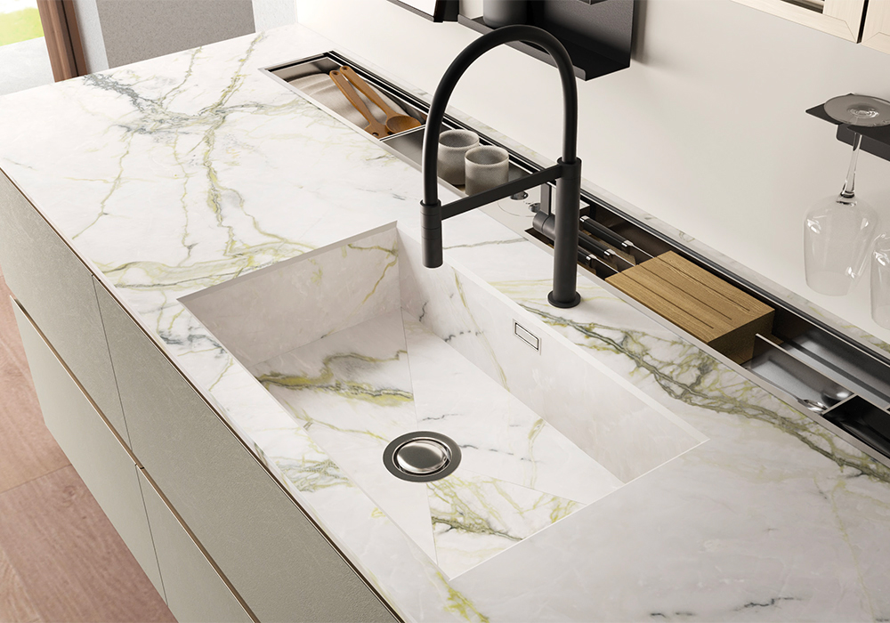 Lavelli integrato al top ceramico - Cucine LUBE