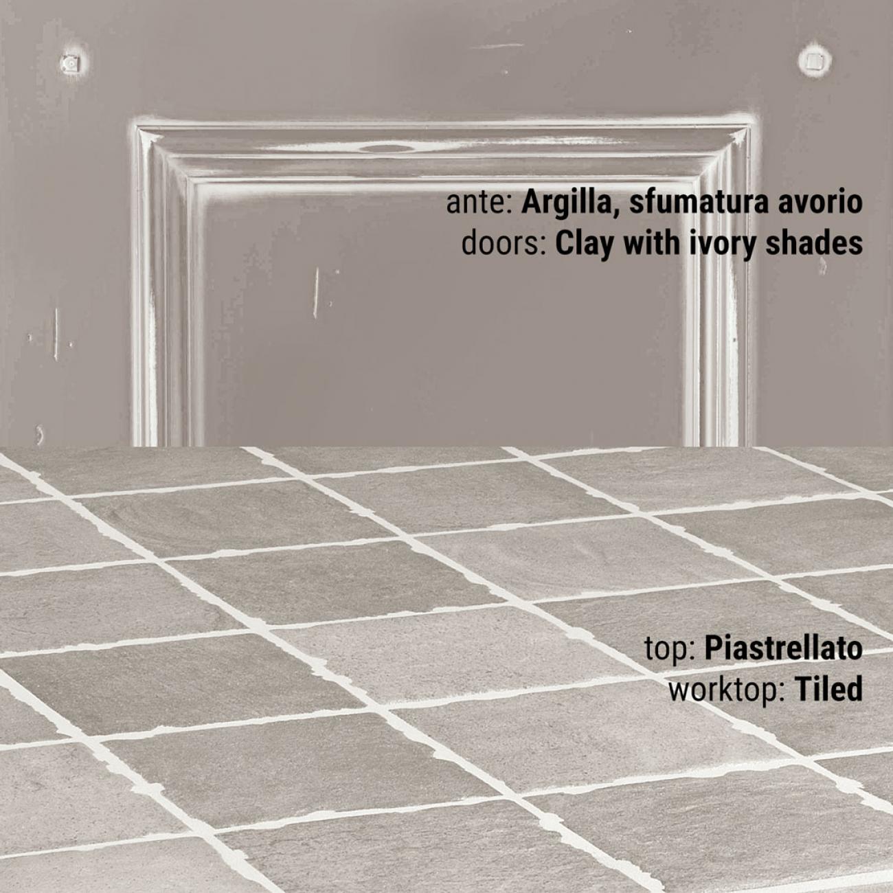 Cucine Borgo Antico - Beatrice - Composizione Laccato argilla, sfumatura avorio
