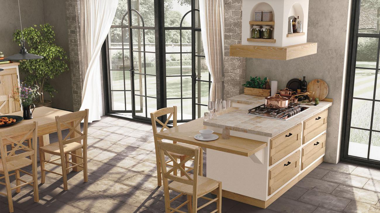 Cocinas Borgo Antico - Anita - Composición Castaño Rayado