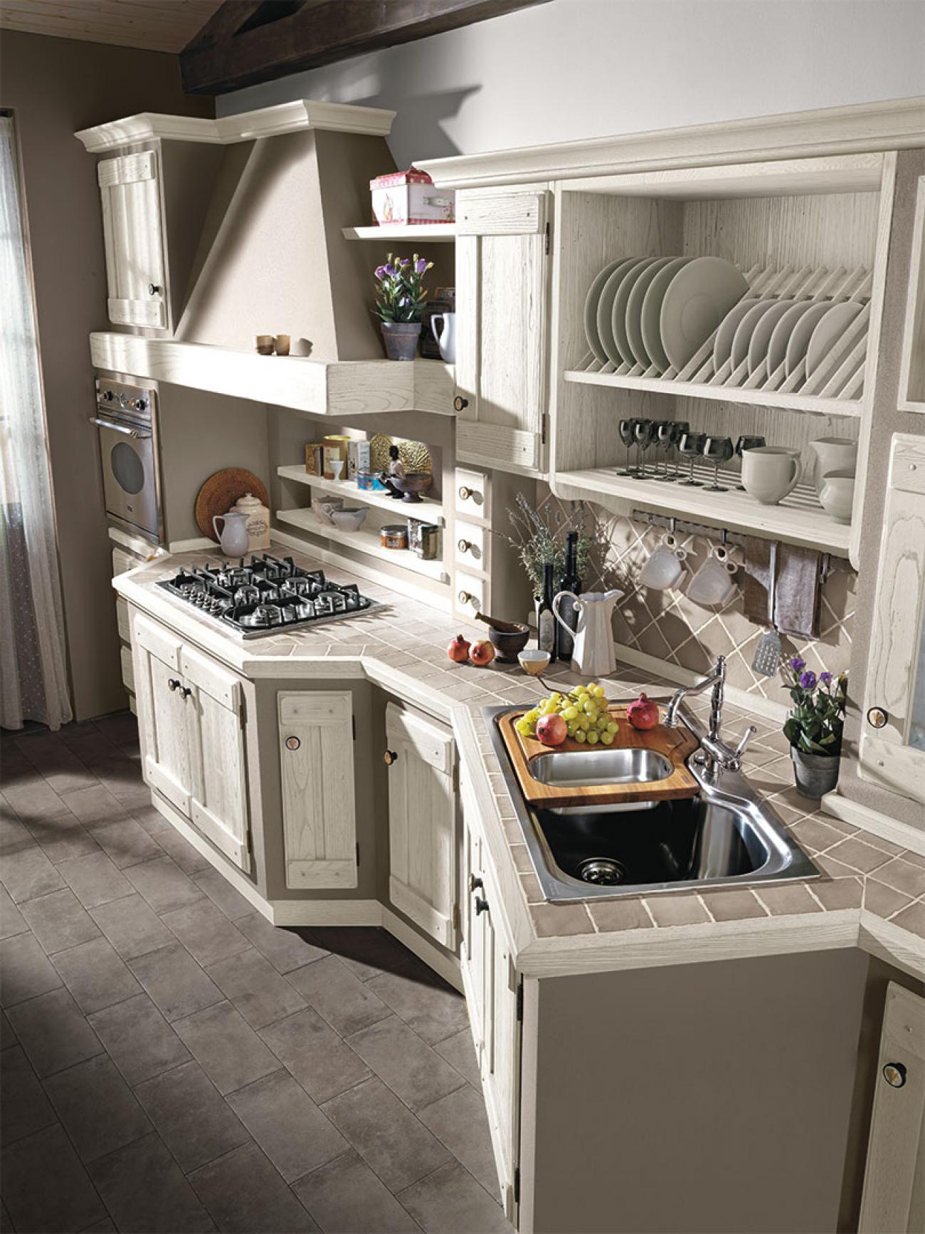 Cocinas Borgo Antico - Anita - Composición Blanco Envejecido