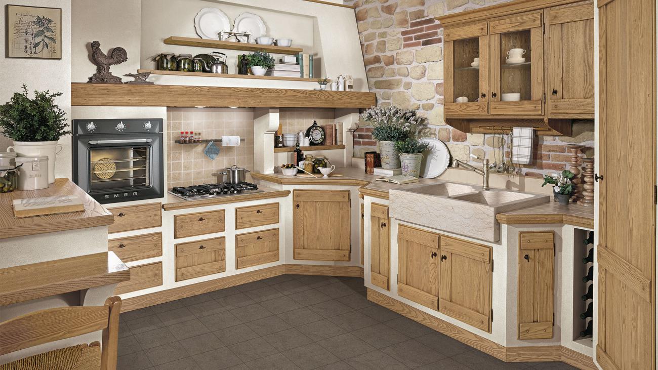 Cocinas Borgo Antico - Anita - Composición Castaño Miel