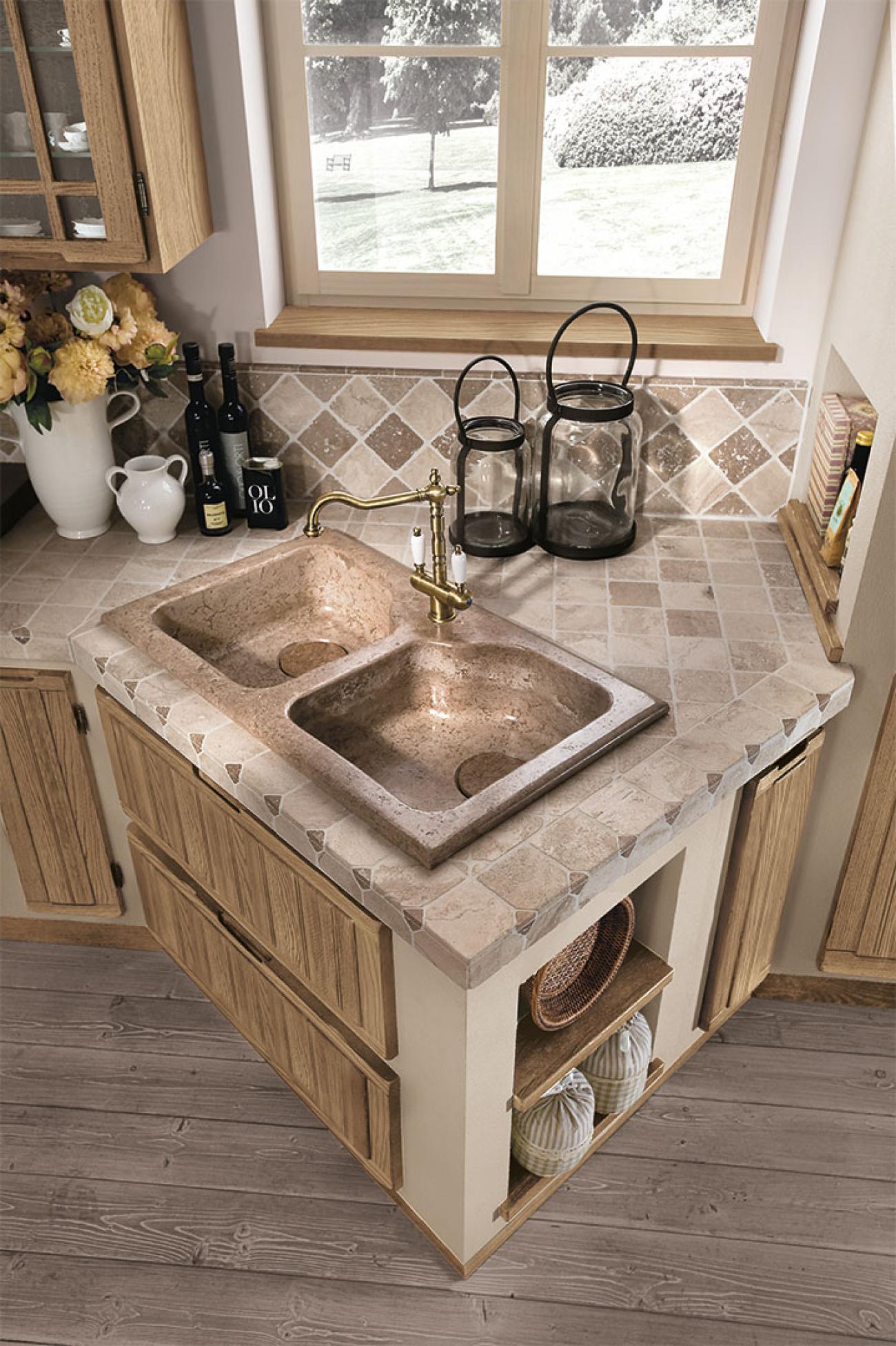 Cucine Borgo Antico - Elena - Composizione Sabbia
