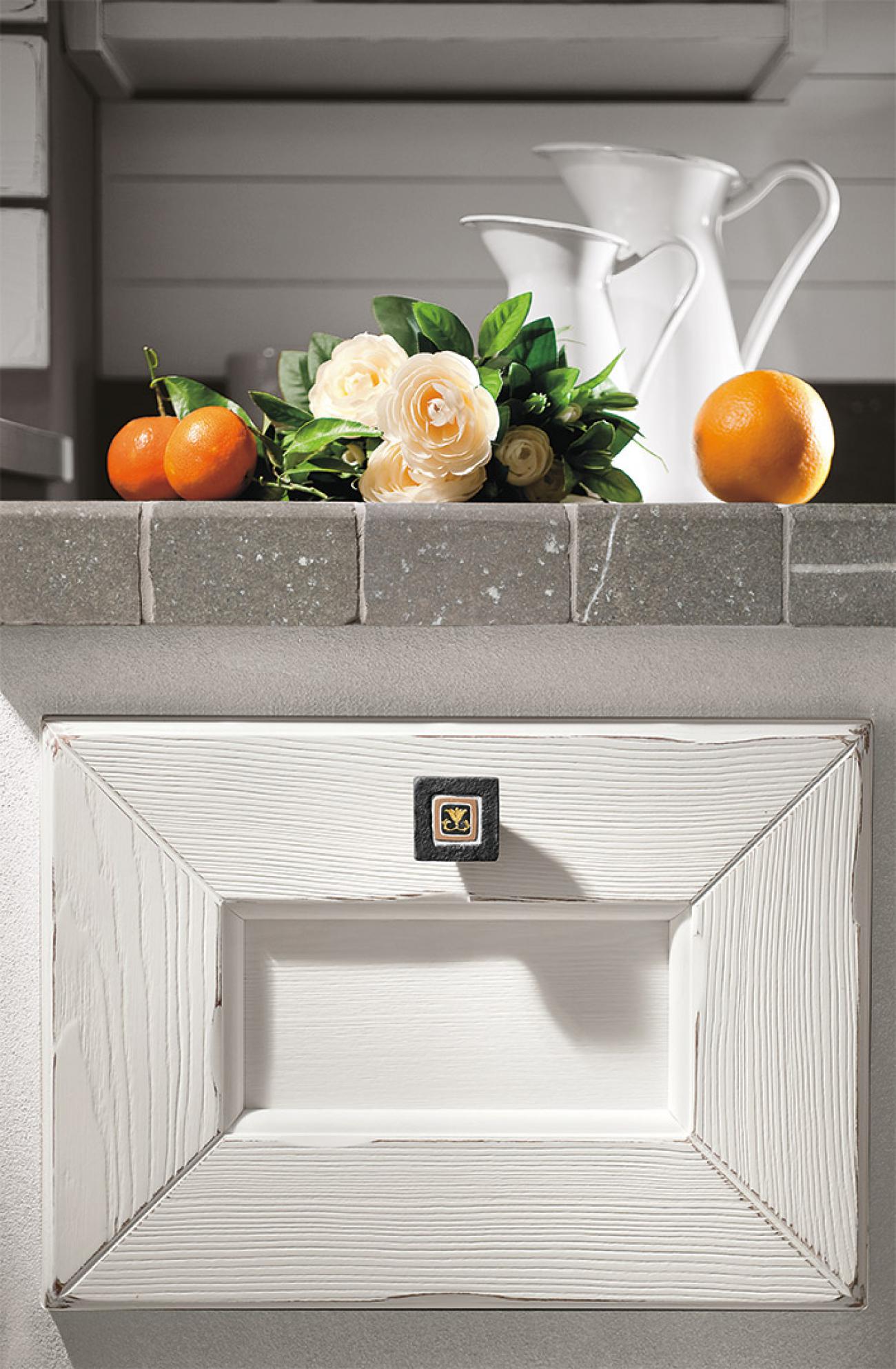 Cucine Borgo Antico - Luisa - Composizione Bianco rustico
