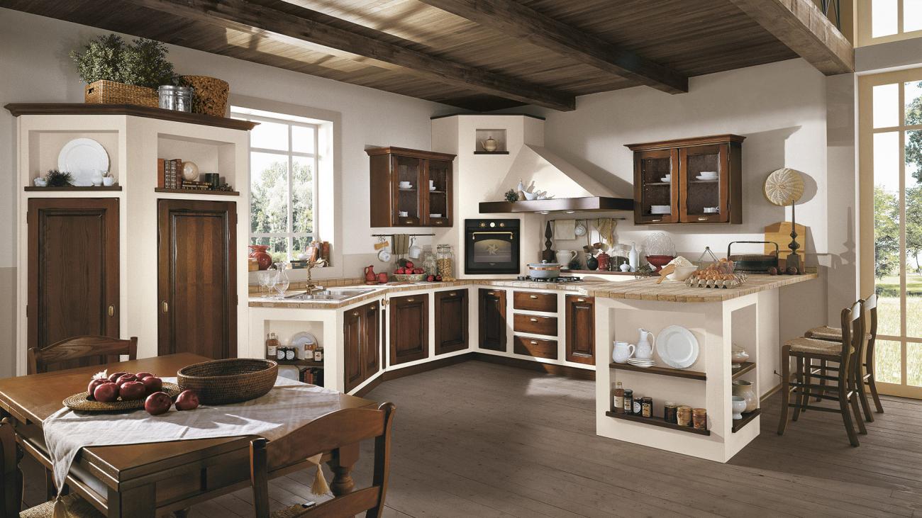 Cucine Borgo Antico - Onelia - Composizione Frassino tinto noce
