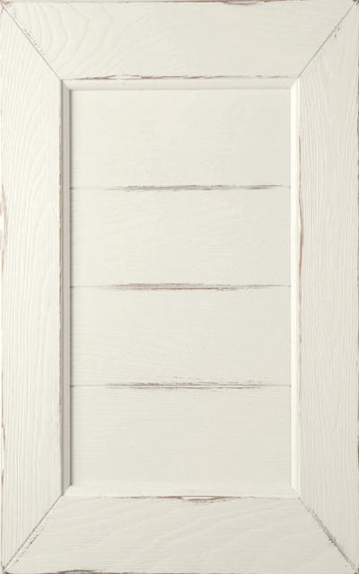 Ante Legno massello di frassino / Doghe orizzontali - Bianco rustico