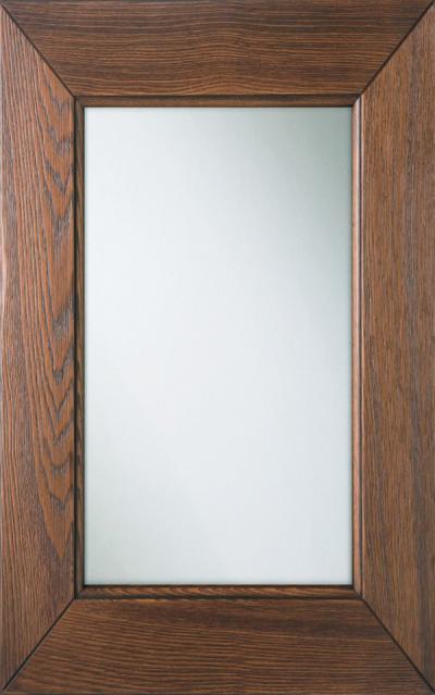 Ante Legno massello di frassino / Vetro anticato - Noce antico