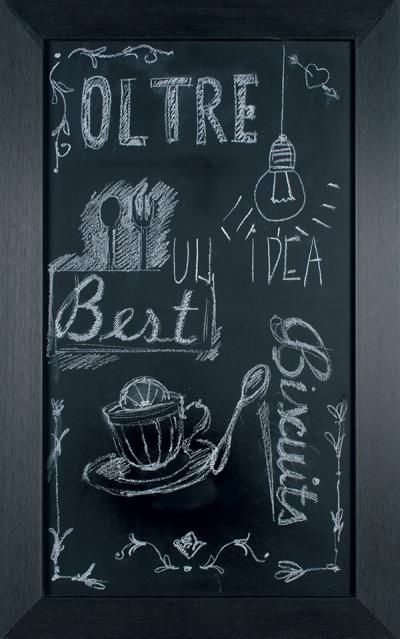 Ante Telaio alluminio - Urban ossidato, pannello in laminato lavagna nero