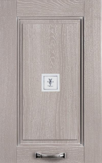 Ante Legno massello di frassino / Formella - Grigio fumo decapè bianco