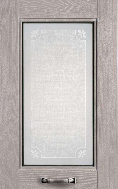 Ante Vetro / Rilegato serigrafato - Grigio fumo decapè bianco