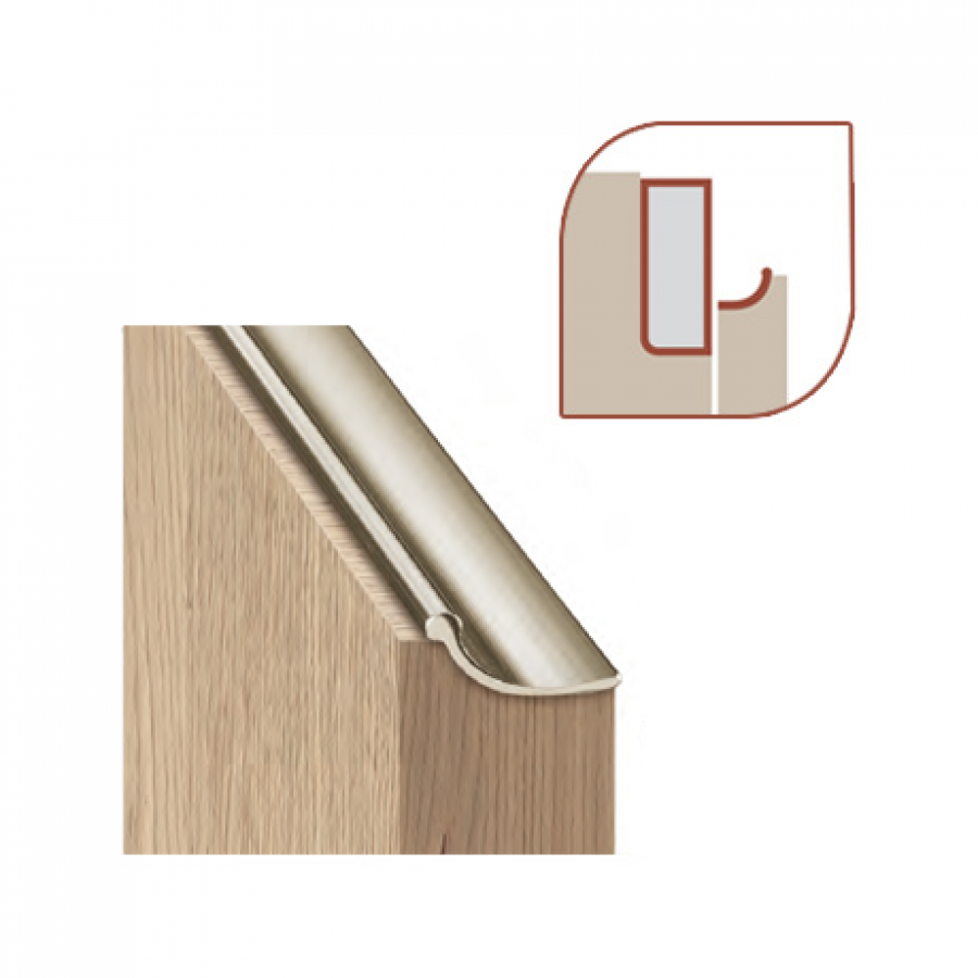 Flat finger rail for door with curved profile - Cucine LUBE